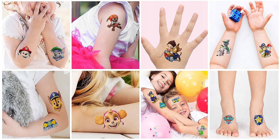 NAJLEPSZE TATUAŻE ZMYWALNE DLA DZIECI DZIECIĘCE PSI PATROL WZORY JAKOŚĆ Marka inna