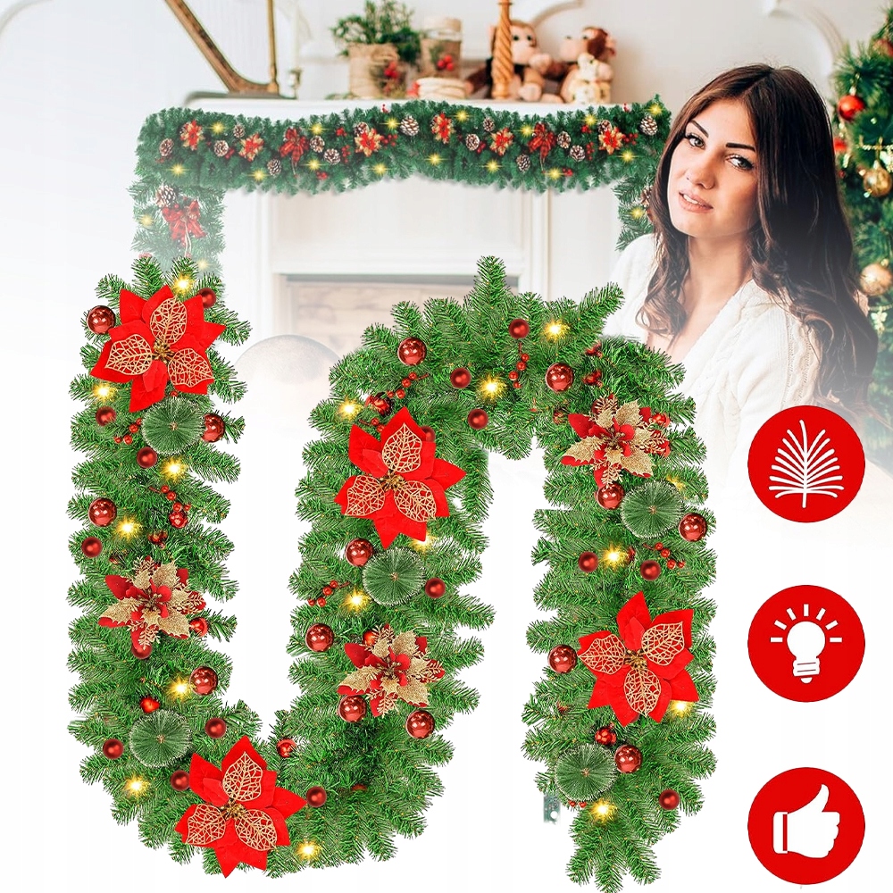 Vánoční Girlanda, Umělá Adventní Girlanda, Osvětlené Věnce