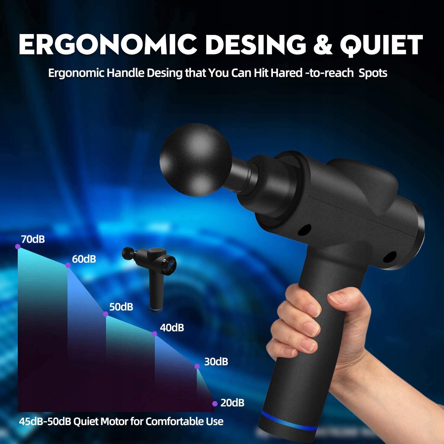 MASAŻER RĘCZNY DO CAŁEGO CIAŁA 6 GŁOWIC 20 TRYBÓW Marka Malatec