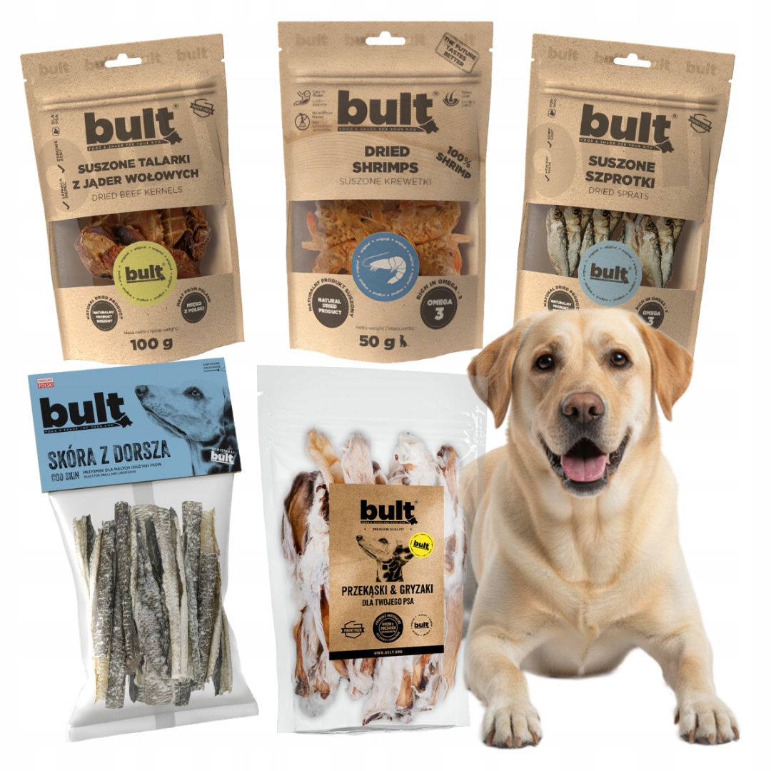 Levně Přírodní Kousátko Pro Psa Lesklá srst Zdravá kůže Sušené Pochoutky Bult