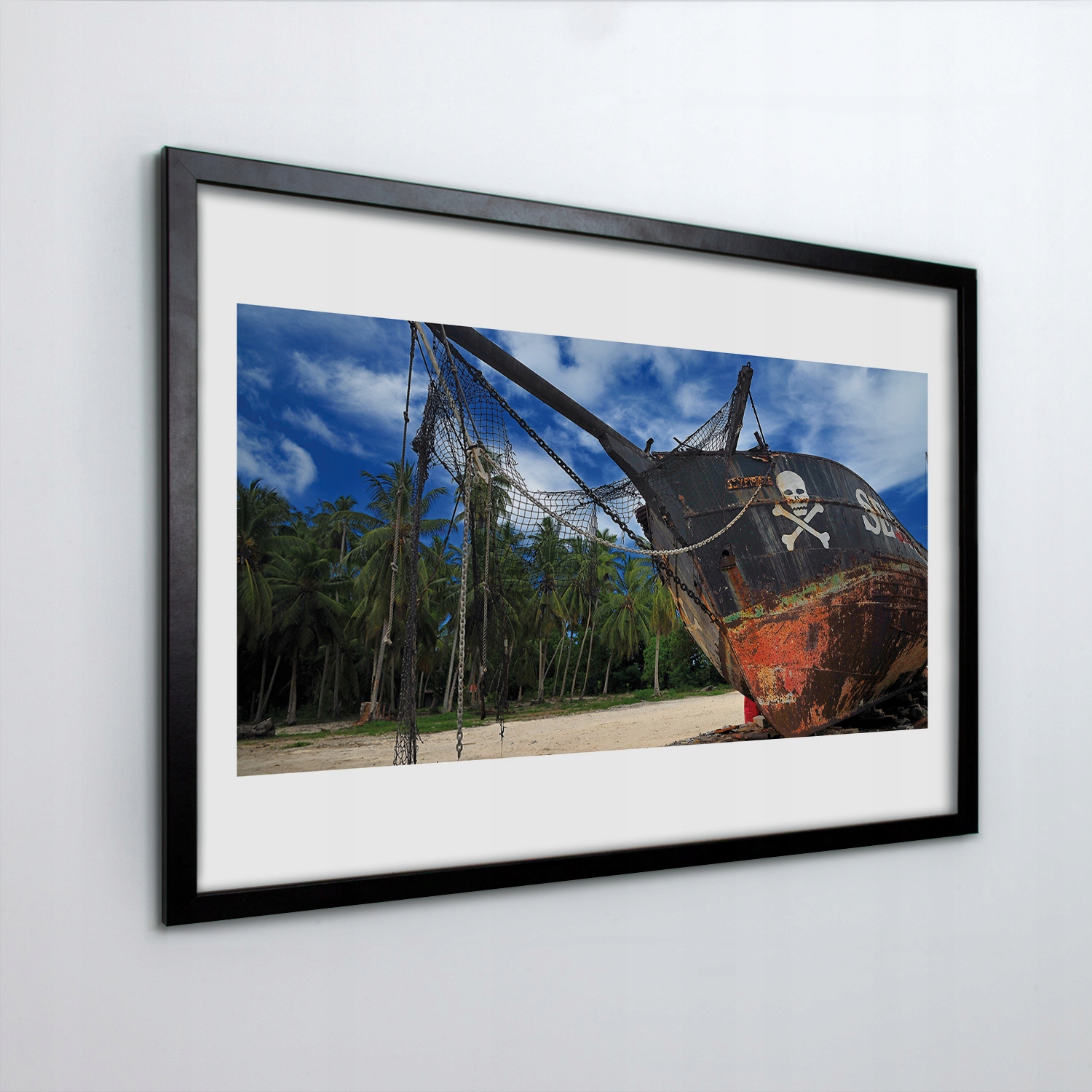 

Obraz w ramie na ścianę Statek pirat wyspa 60x40