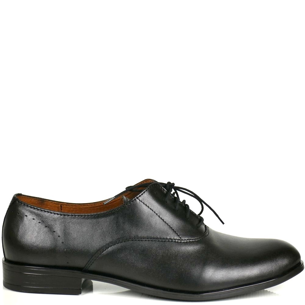 Pánské Černé Kožené Boty Elegantní Vyšší Podrážka J6 iButy