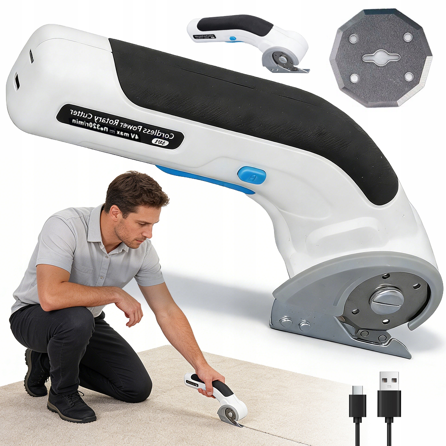 Elektrické Nůžky Na Plsť Z Bavlny A Kůže Z Plastu 320 ot/min 8 MM Max