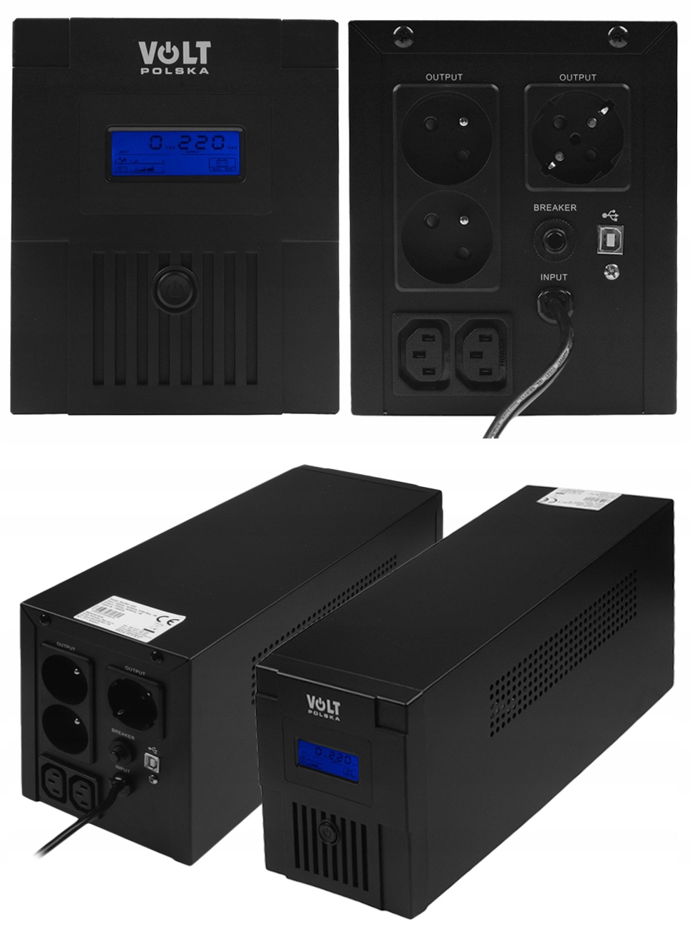 ZASILACZ AWARYJNY VOLT MICROUPS 2000VA 1200W 2x9Ah