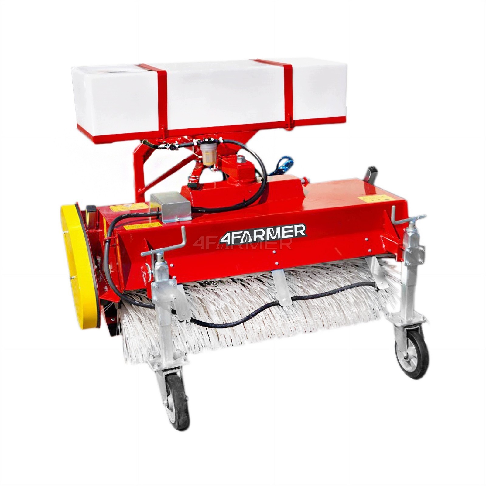 Zamiatarka 120 cm do traktora z koszem i pojemnikiem nawadniającym 4FARMER