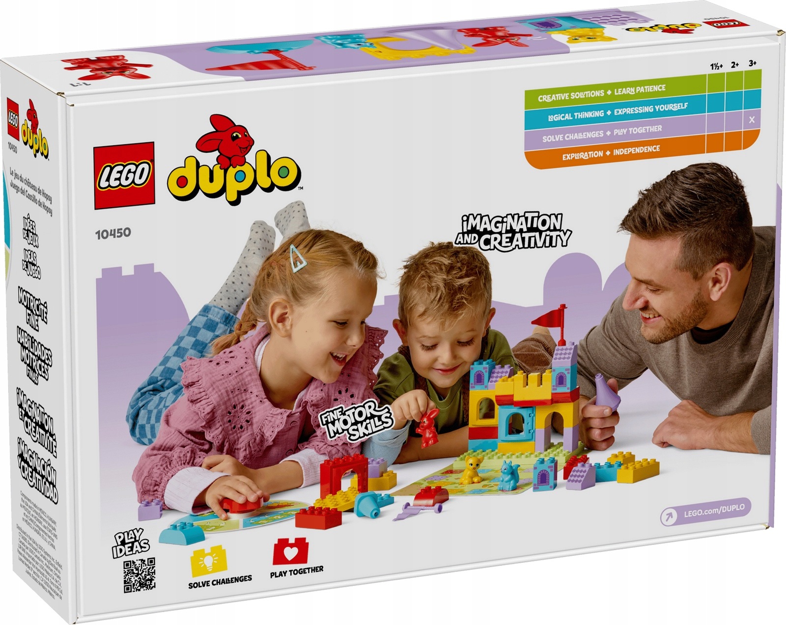 Lego Duplo 10450 Stavebnice+hra Hrad Hopsy 3 Figurky 47 kostek králík kotě
