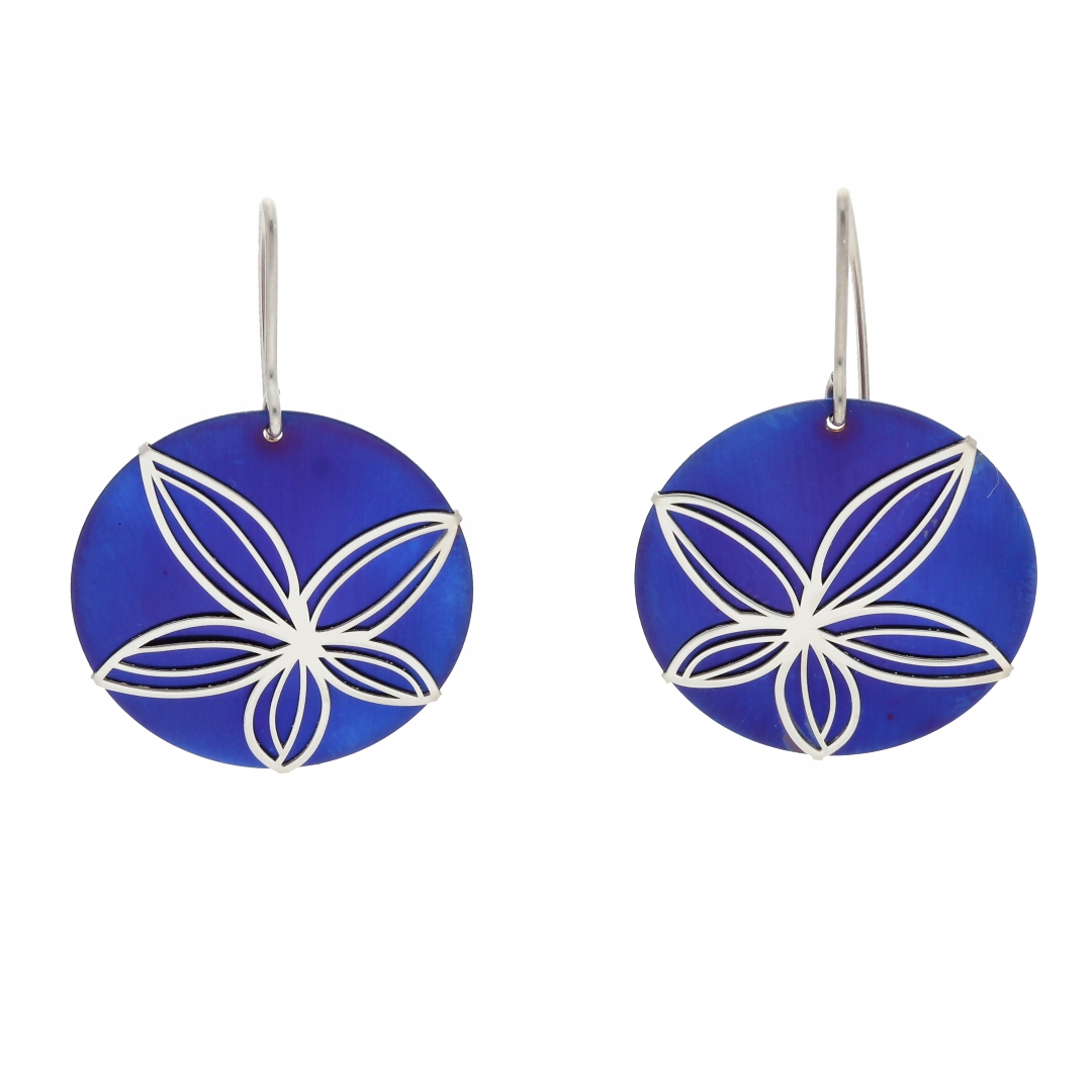 Náušnice kulaté z titanu rhodiované stříbro