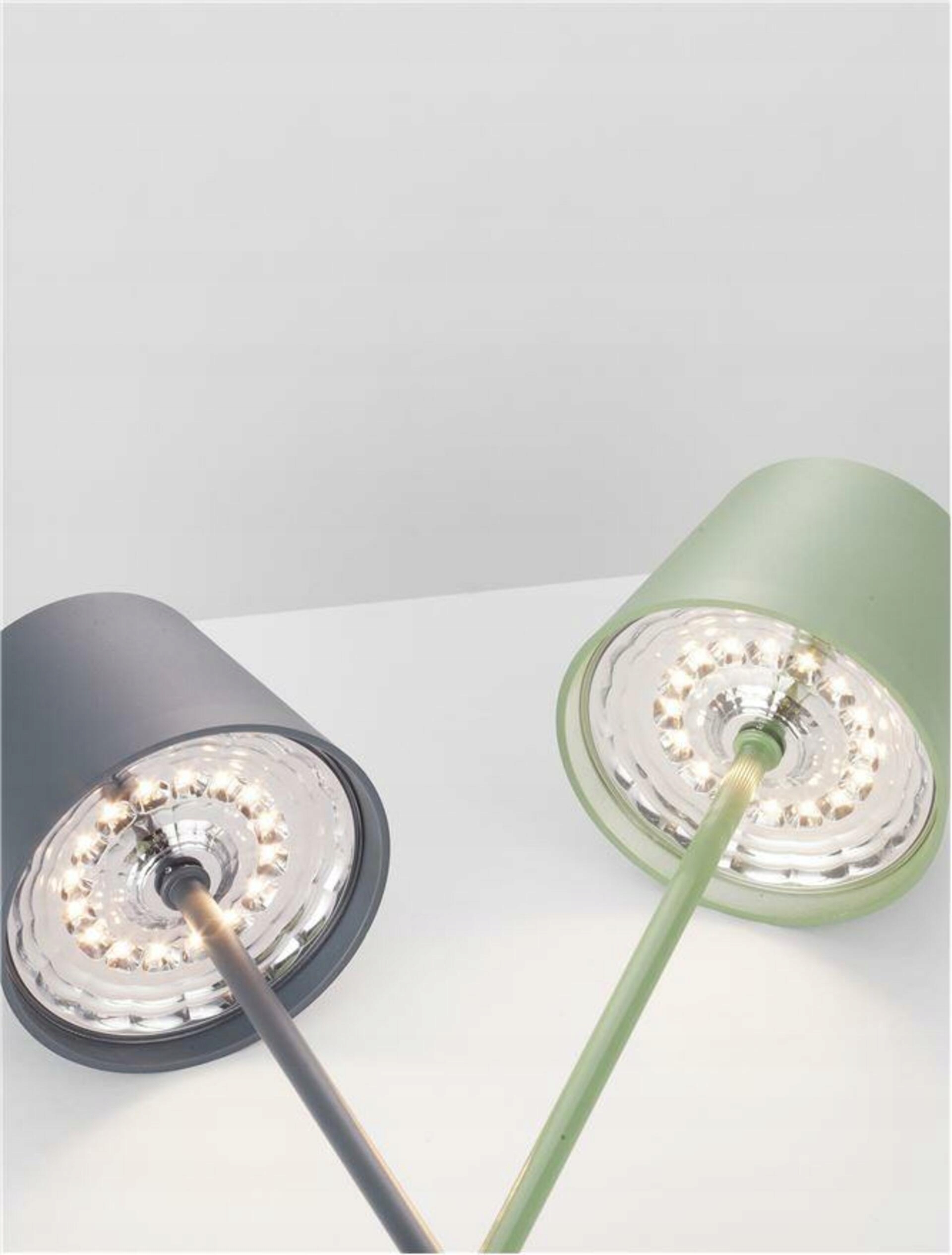 Nova Luce venkovní stolní lampa Seina šedý hliník a akryl Led 2W 2700K 5V D