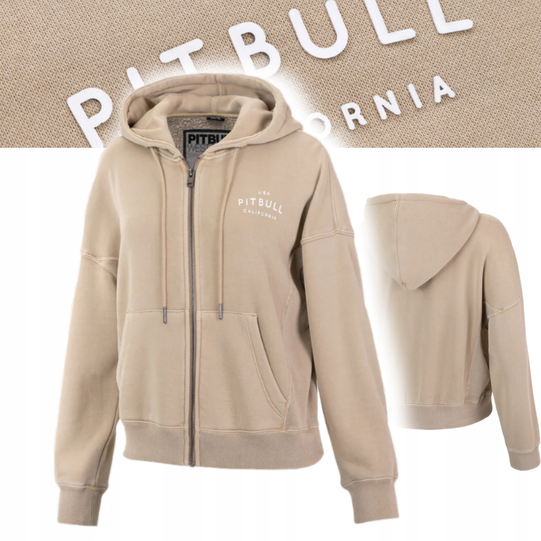 Pitbull Rozepínací Mikina Oversize S Kapucí Manzanita Písková Xs/s