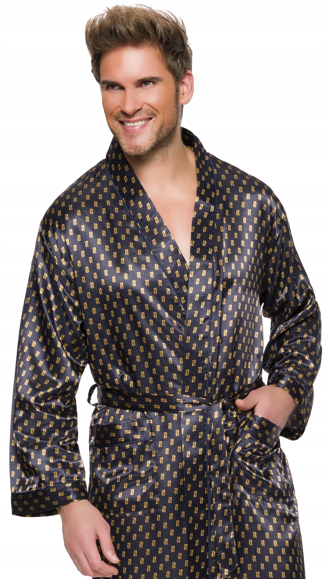 SATYNOWY SZLAFROK MĘSKI SZALOWY - SUPER JAKOŚĆ M Marka inna