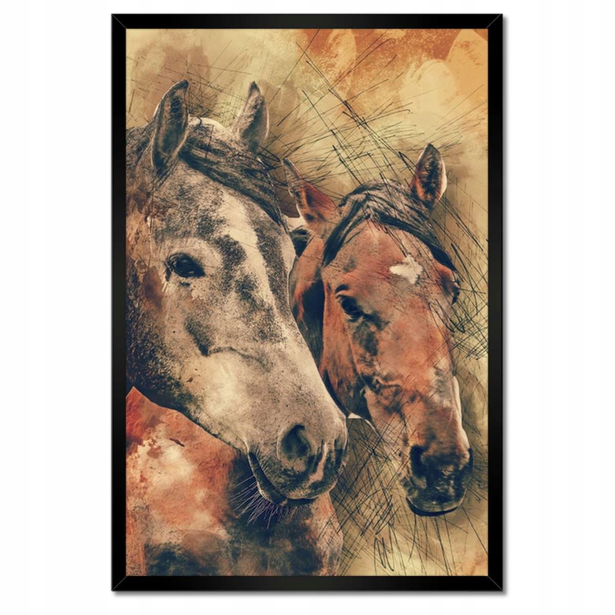 Plakáty v rámu 40x60 Koňské hlavy Kůň Koně