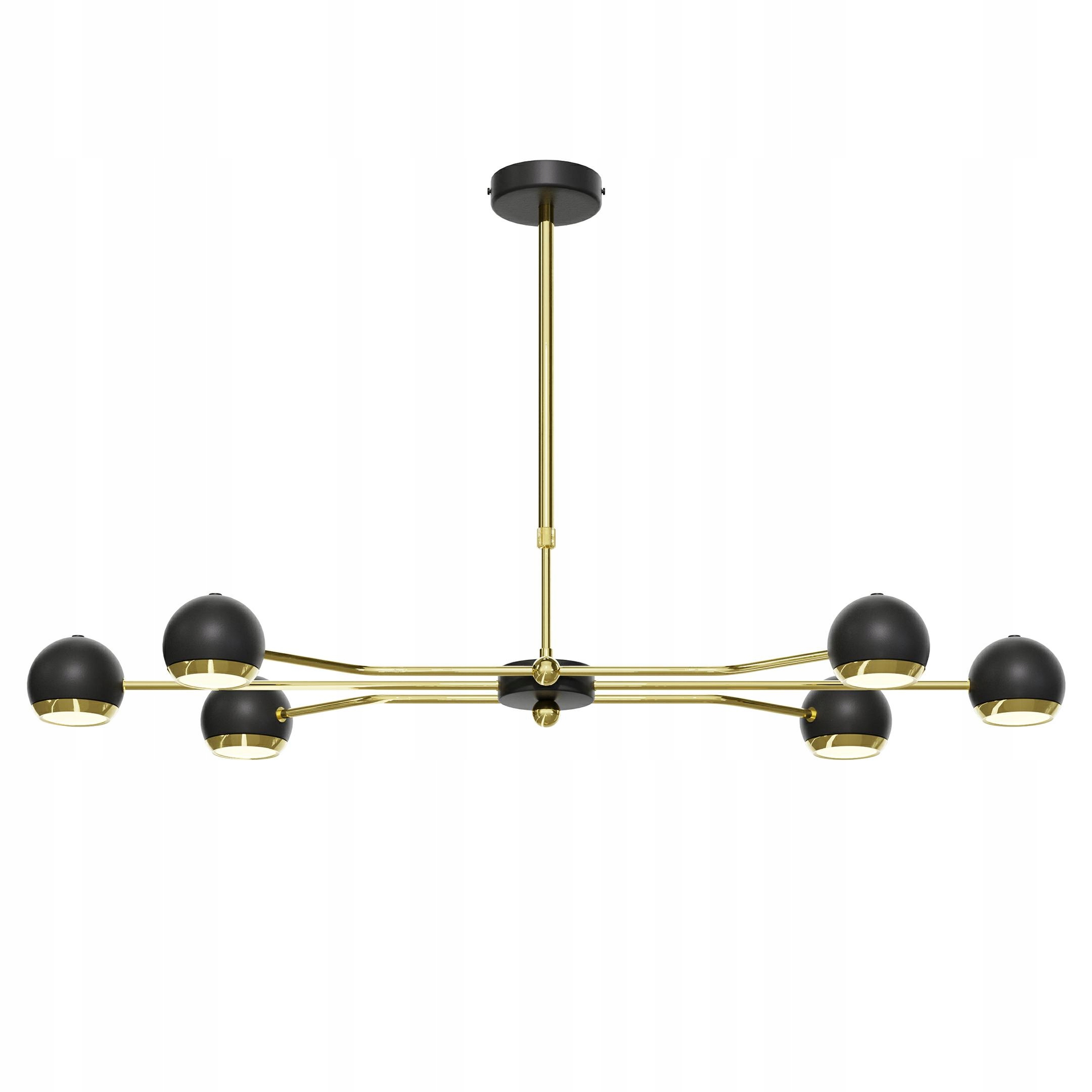 Luster Tiana Čierny Zlatý 6xGU10 Závesná lampa do obývacej izby