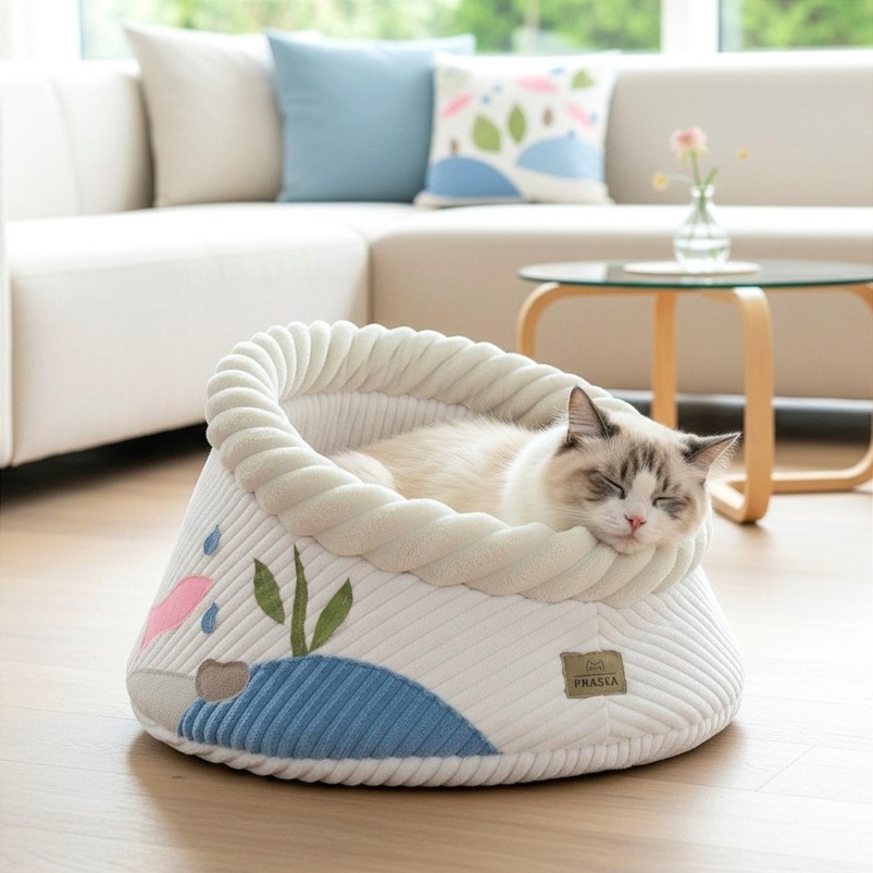 Pelíšek pro kočky plyšová budka 50 cm Hide'in Goody Aqua pl výroba