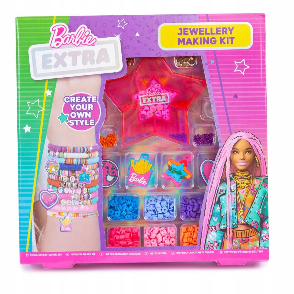 Barbie Zestaw Do Robienia Biżuteri Bransoletek Kreatywna Zabawa Dla Dzieci