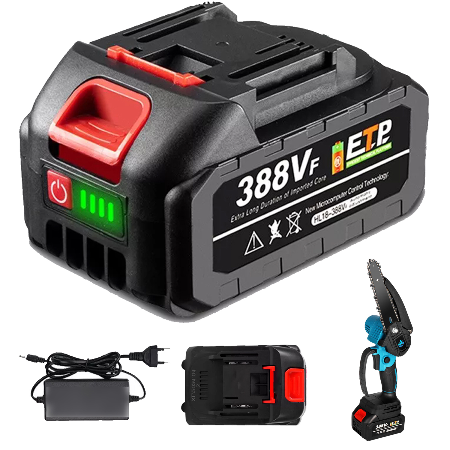 Lithiová Baterie Pro Akumulátor 18 V/21 V S Bezpečným Led Světelným Displejem