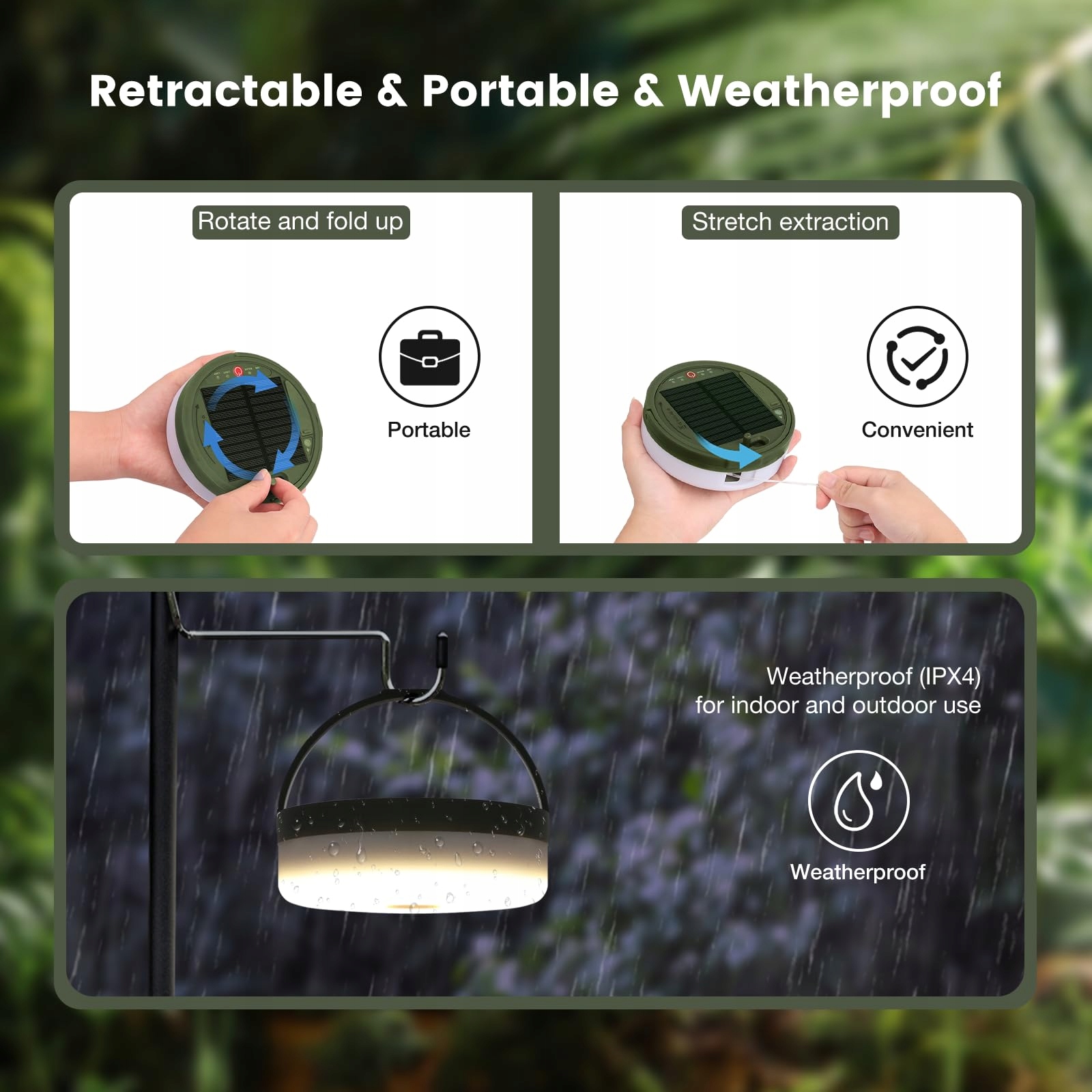 YIZHET Solarna Lampa LED 10m Na Kemping Wodoodporna Do Ogrodu — miniatura 7