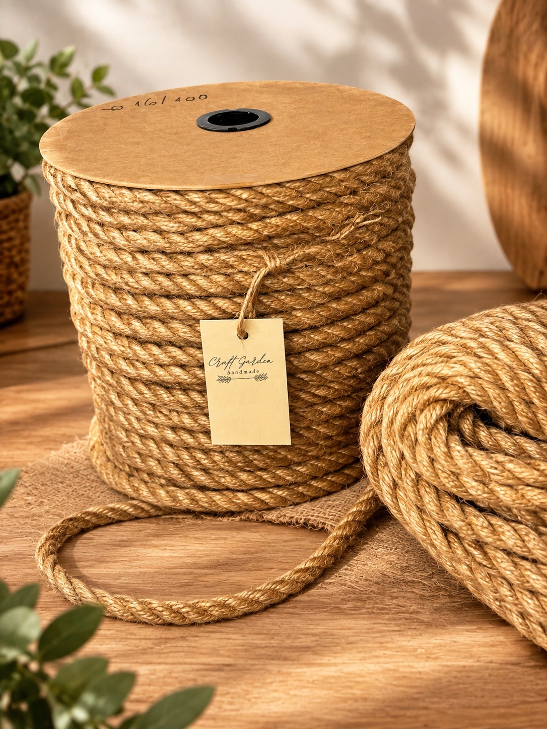 Jutové lano 16 mm x 100 m Ozdobná šňůra Kudrnaté námořnické lano