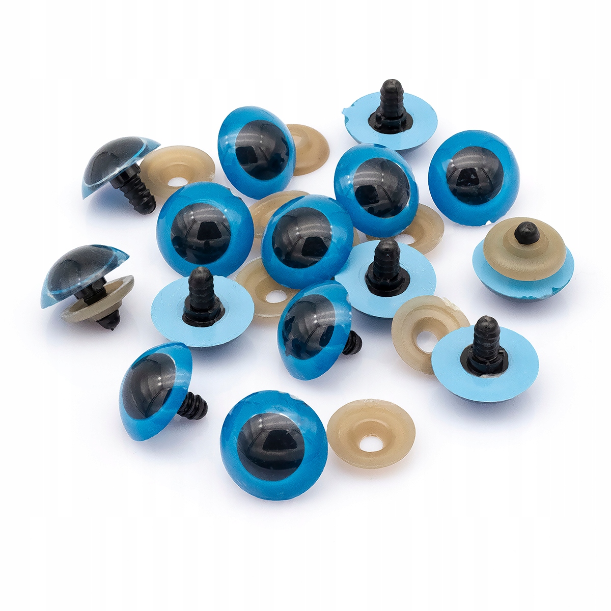 Oczy z Gwintom i Zaciska Plastik 16mm 20 par