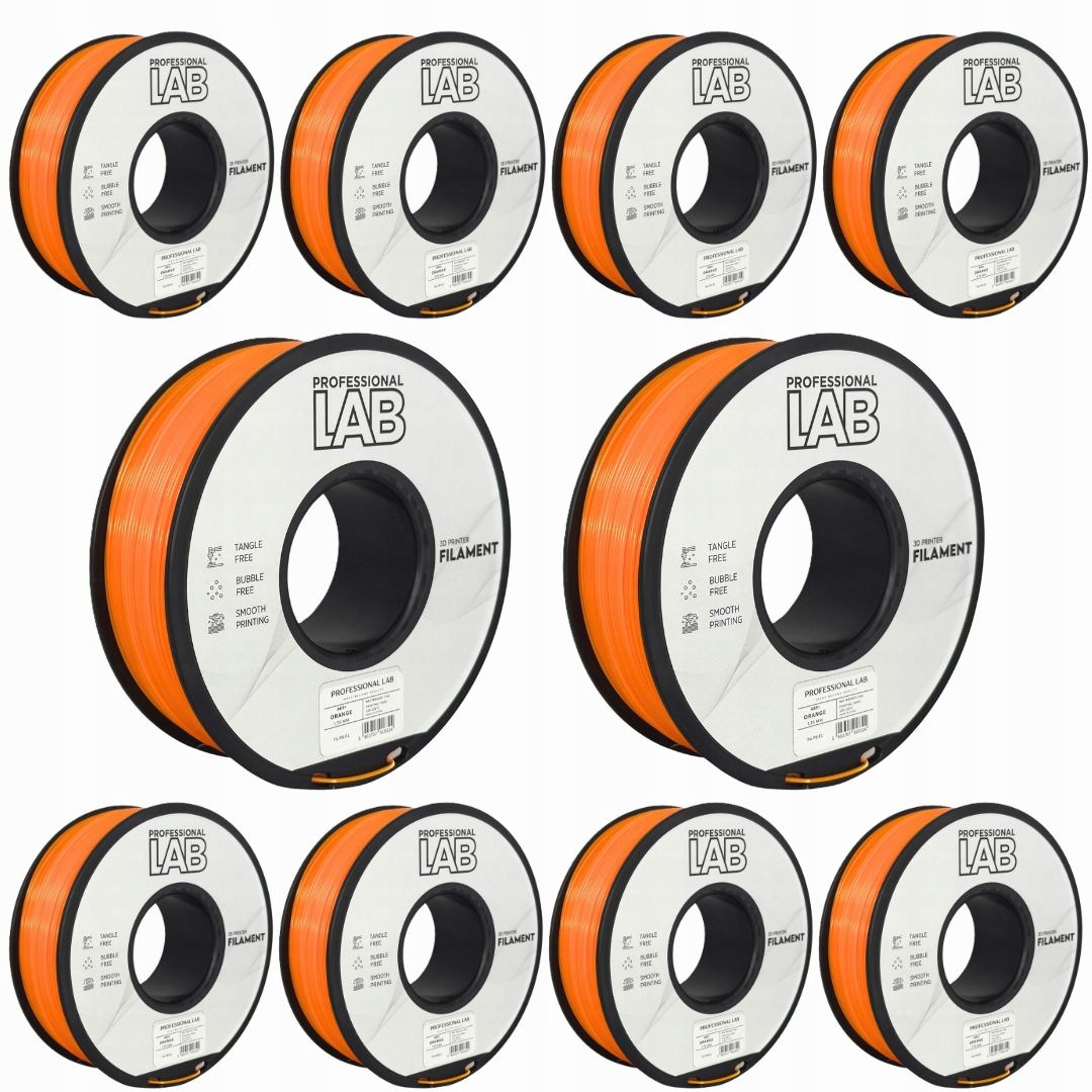 10 x Filament Abs+ Orange Oranžový Prof. Lab. 1,75 mm 1000 g 3D tlačiareň
