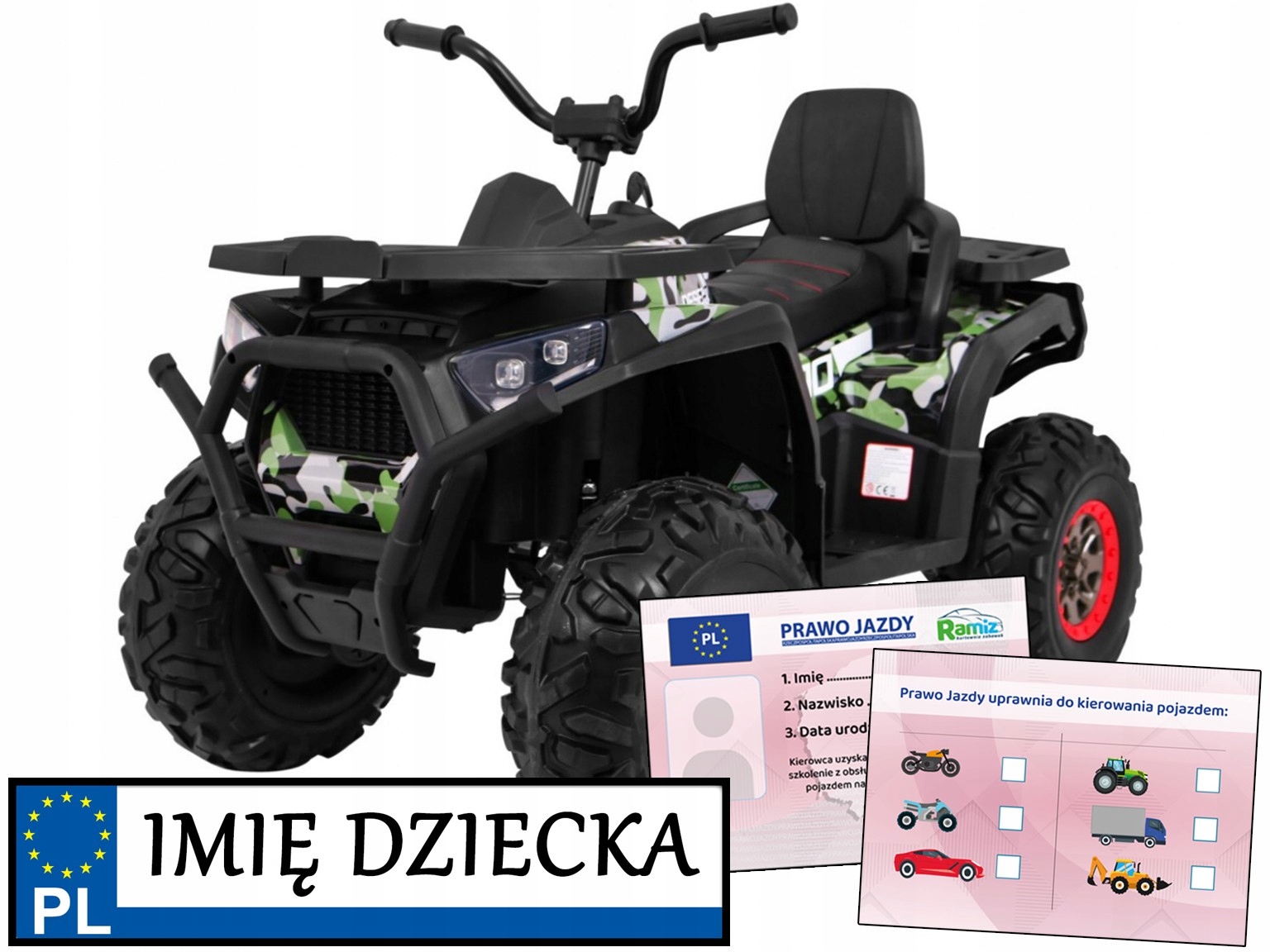 Kład Kuad Quad Atv Desert terenowe auto na akumulator dla dzieci Napęd 4x4