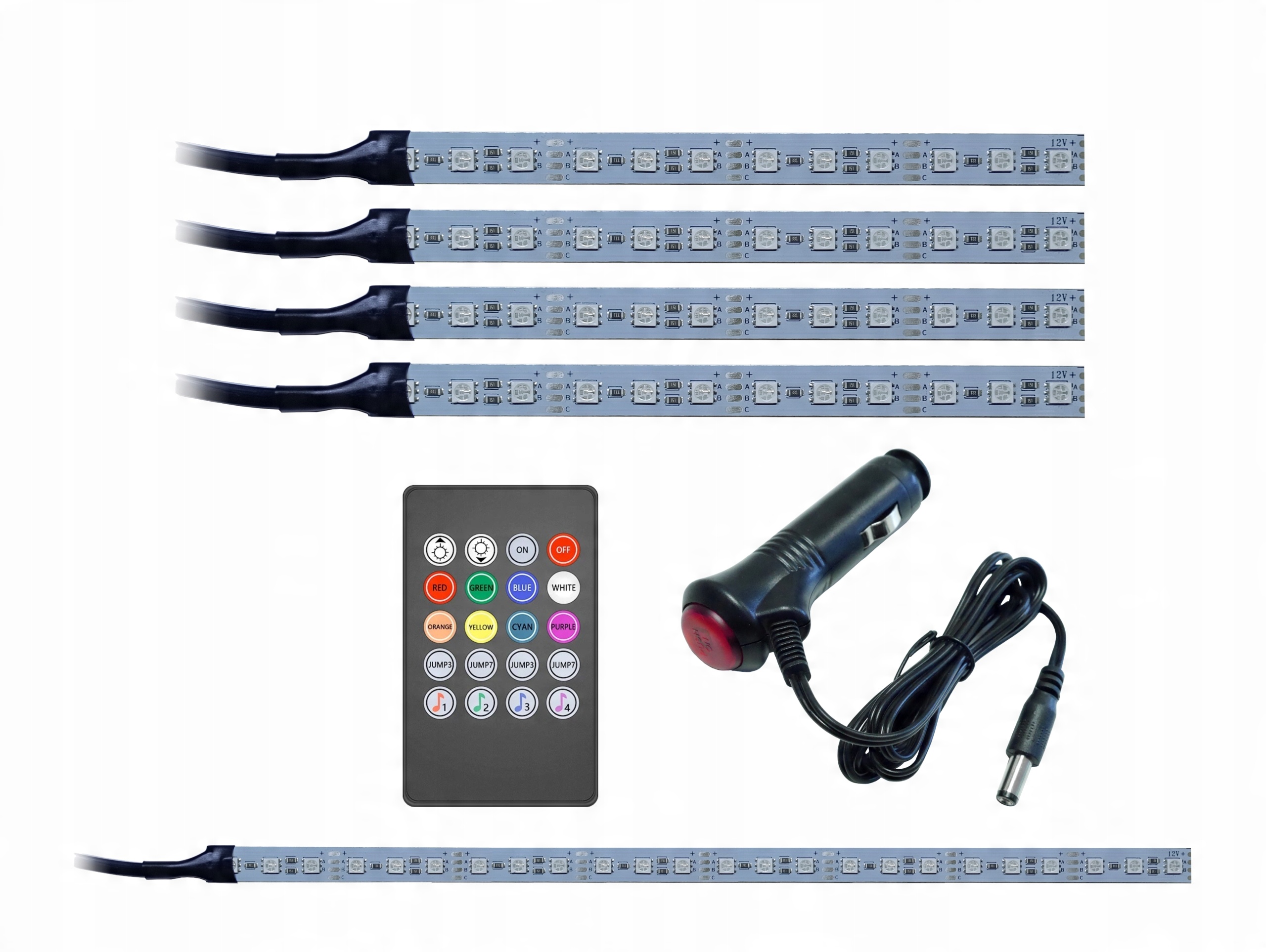 

Oświetlenie auta Rgb Led 4x12 Led music + bagaż