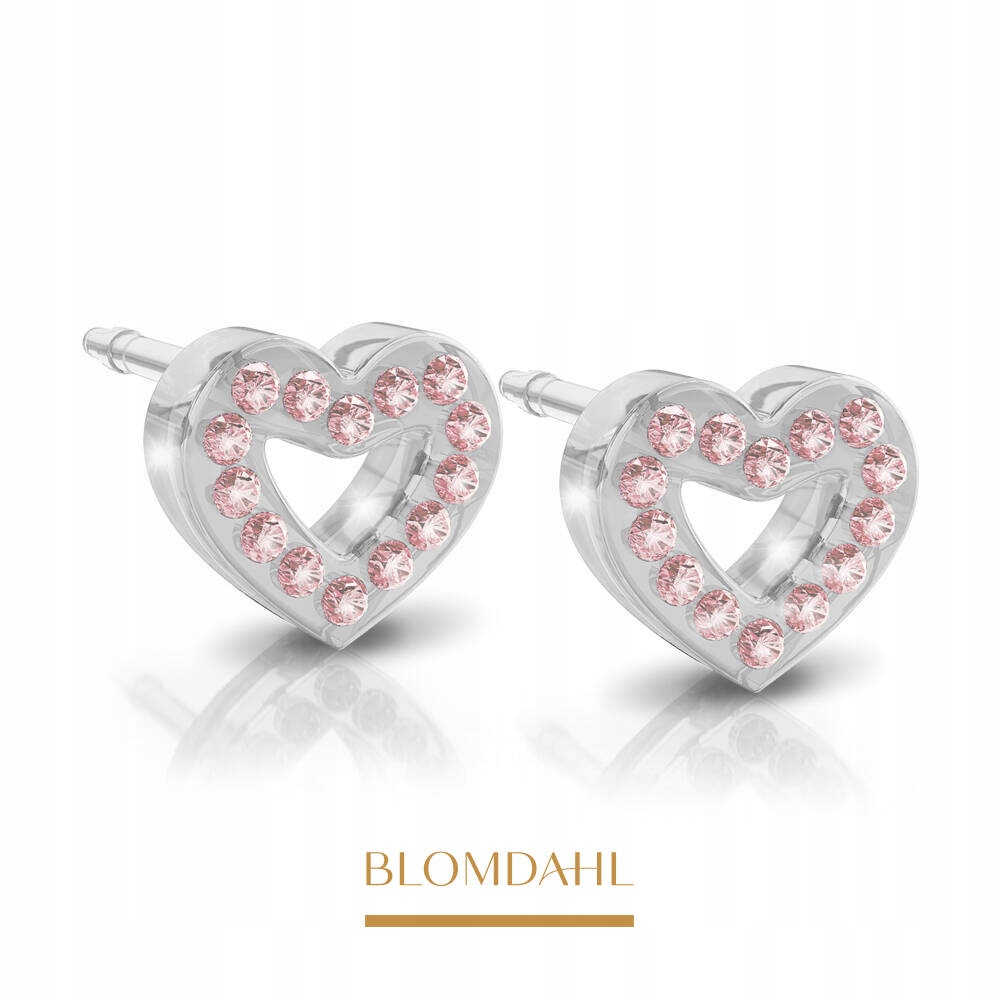 Blomdahl Náušnice Brilliance Heart Hollow Light Rose 10 mm