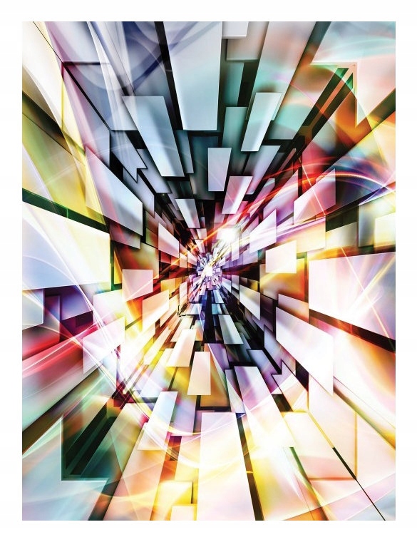 Vliesová fototapeta Geometrická abstrakce světlo a pohyb 206x275 lepidlo