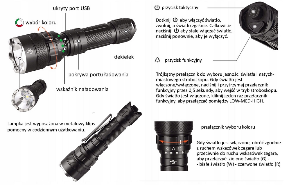 LAMPKA WARSZTATOWA LED LATARKA AKUMULATOROWA TAKTYCZNA WOJSKOWA SZPERACZ Marka Verke