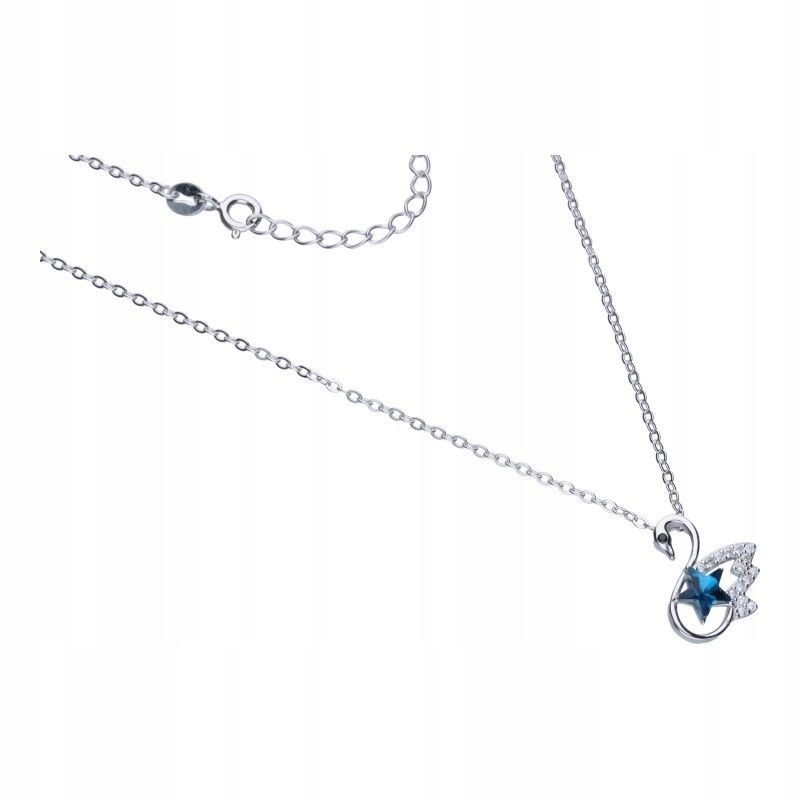 Stříbrný náhrdelník 925 labuť s zirkony, elegantní, lesklý jako dárek