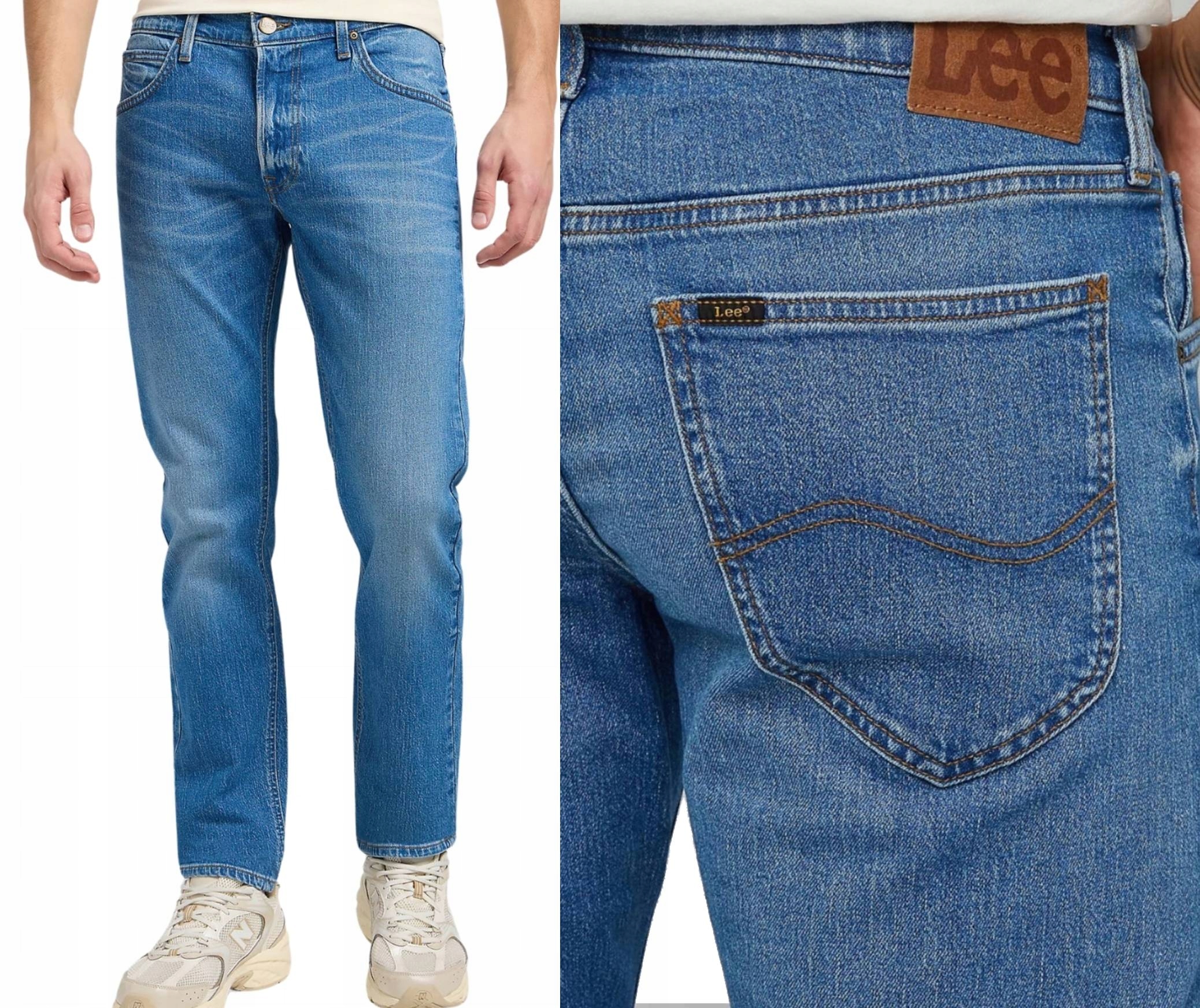 Męskie spodnie jeansowe proste Lee Daren Zip Fly Indigo Vintage W36 L32