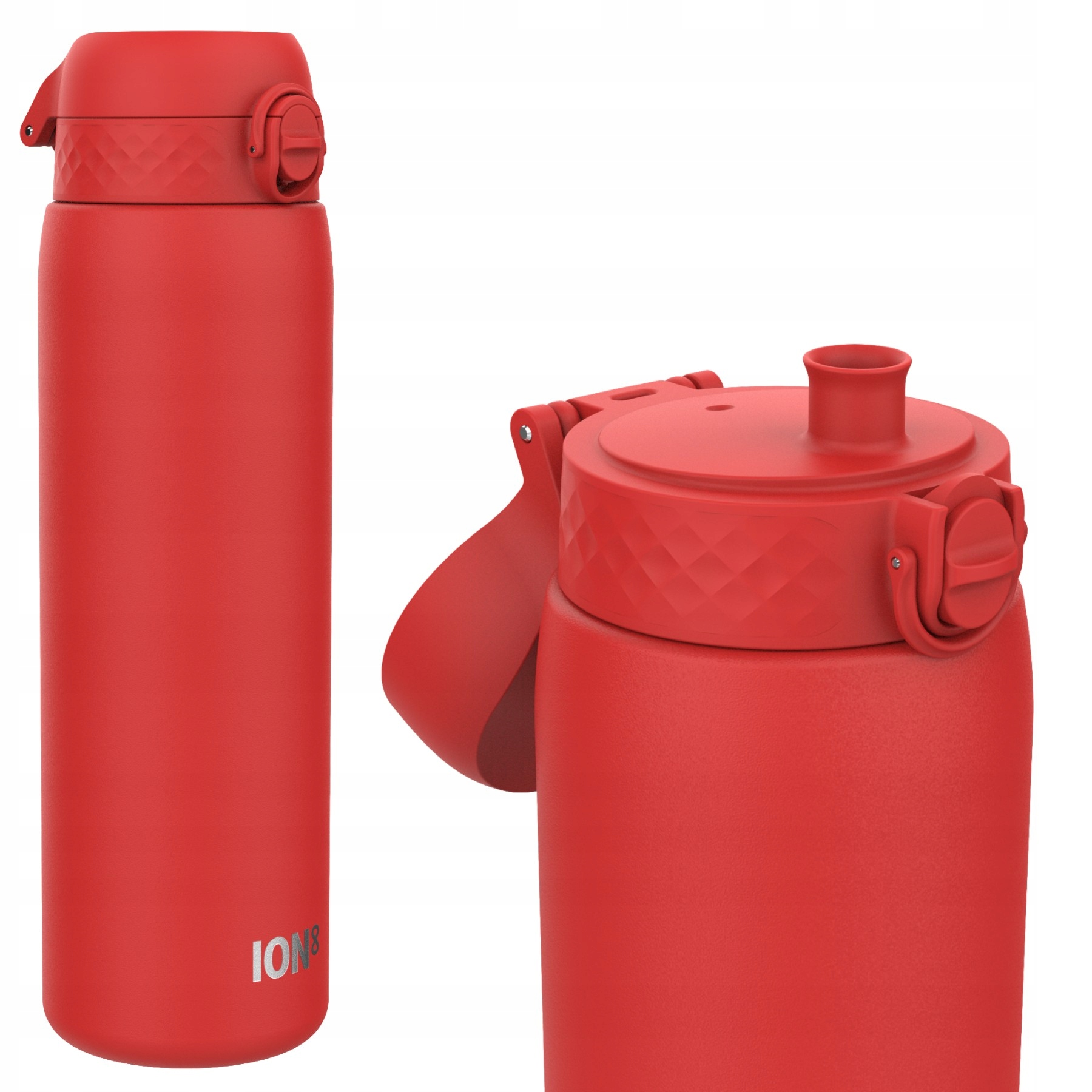 Stalowy Bidon Butelka Czerwona Duża Lekkai Stal Nierdzewna ION8 1,2 Litr