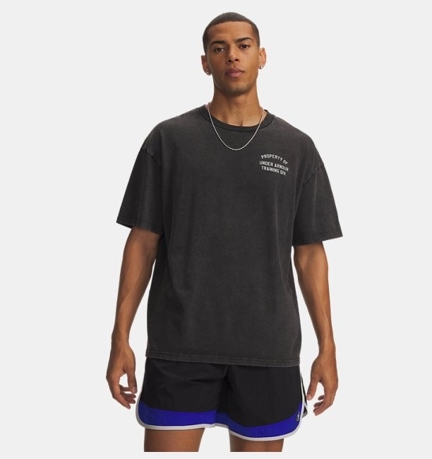 Under Armour Ua Heavyweight Property Of Ua męska koszulka bawełna czarna