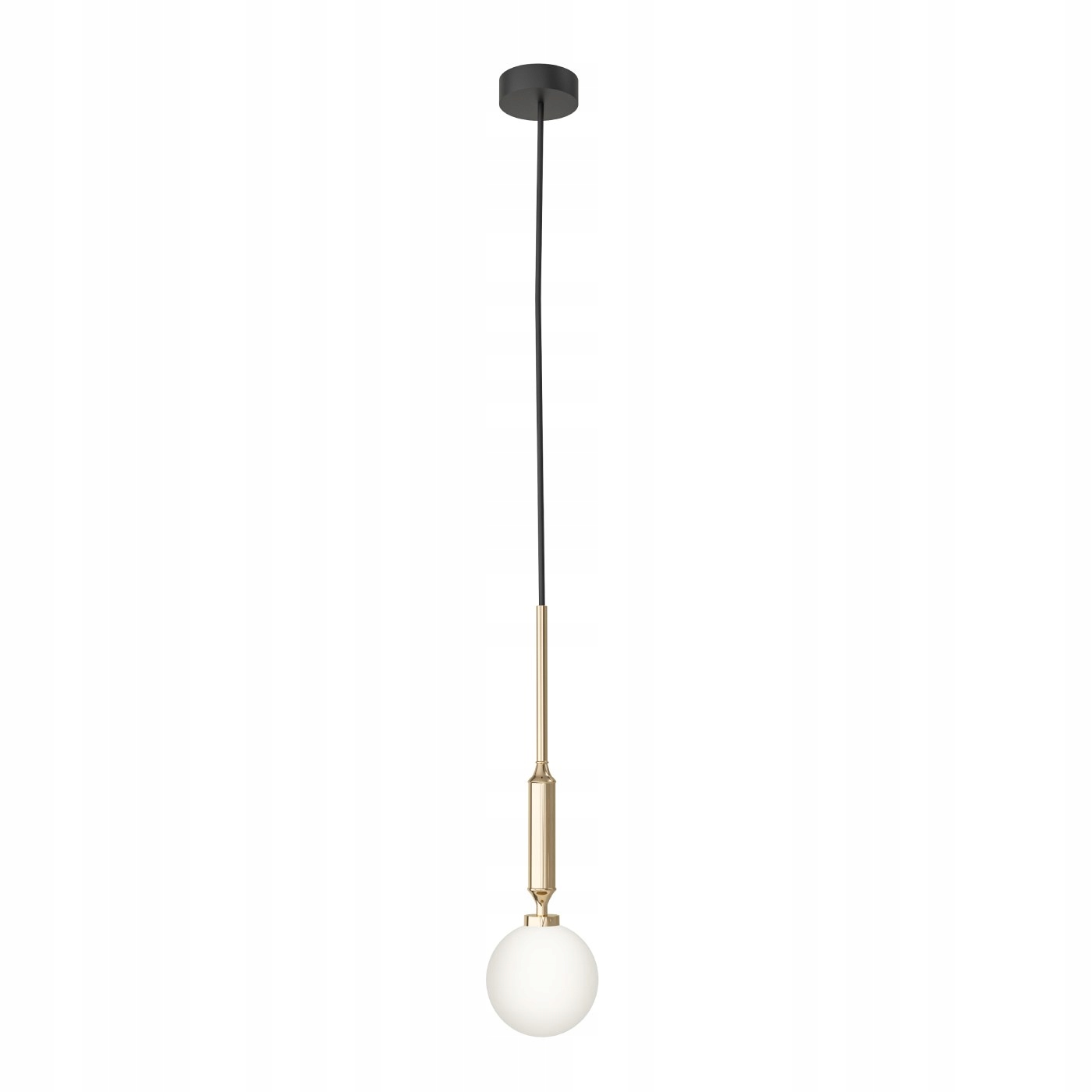 Závěsná lampa Ero zlatá bílá skleněná koule do obývacího pokoje jídelny elegantní