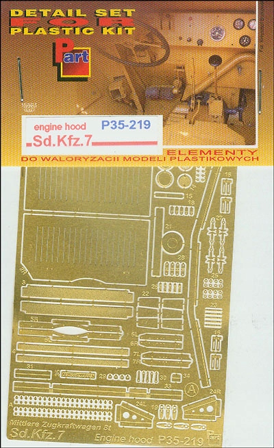 Part P35-219 1/35 Sd.Kfz.7 Kryt motoru (Trumpeter)