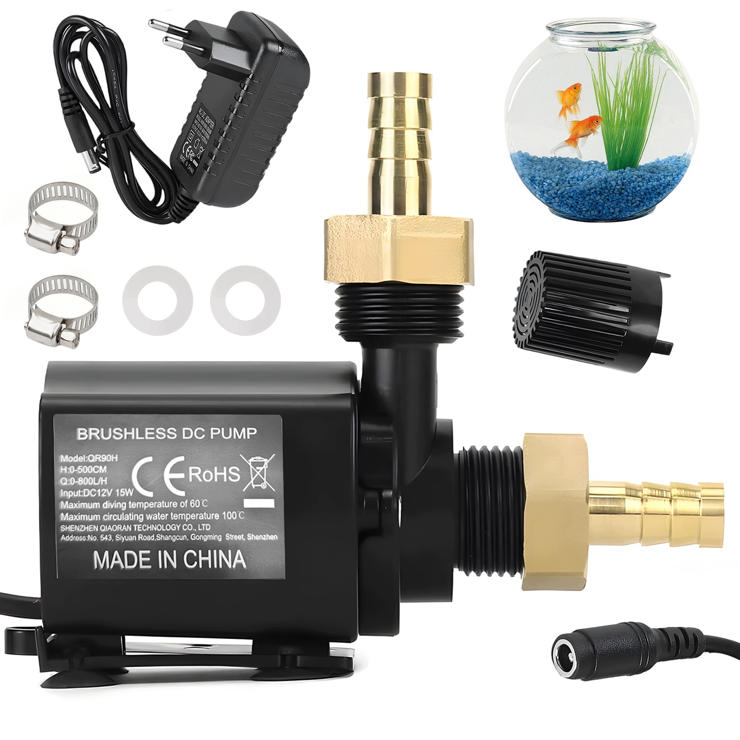 Ponorné Čerpadlo Na Vodu Bezkartáčové 12V 800 L/h Oběhové Čerpadlo 5-RYCHLOSTNÍ