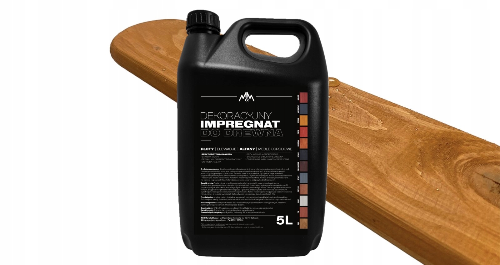 

Dekoracyjny Impregnat do drewna M&M sosna 5l