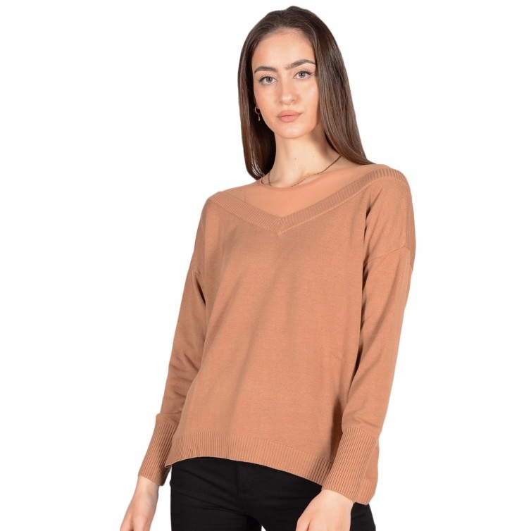 Guess Camelový Svetr Síťovina (xs)