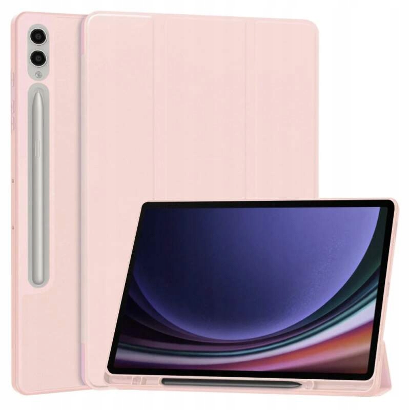 Techsuit Trifold Etui z uchwytem rysik Samsung Galaxy Tab S9 Plus Różowe