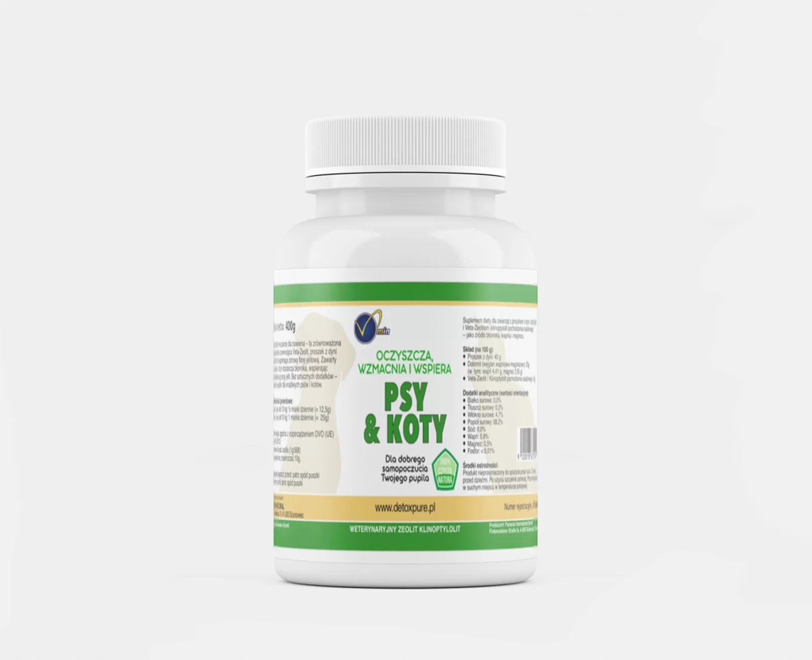 Zeolit Detox Pure pro psy a kočky 400 g