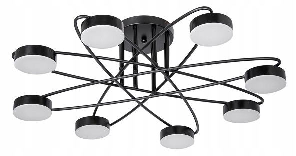 Popletená moderní Led lampa černá hvězda do obývacího pokoje 56 W nad stůl a pohovku