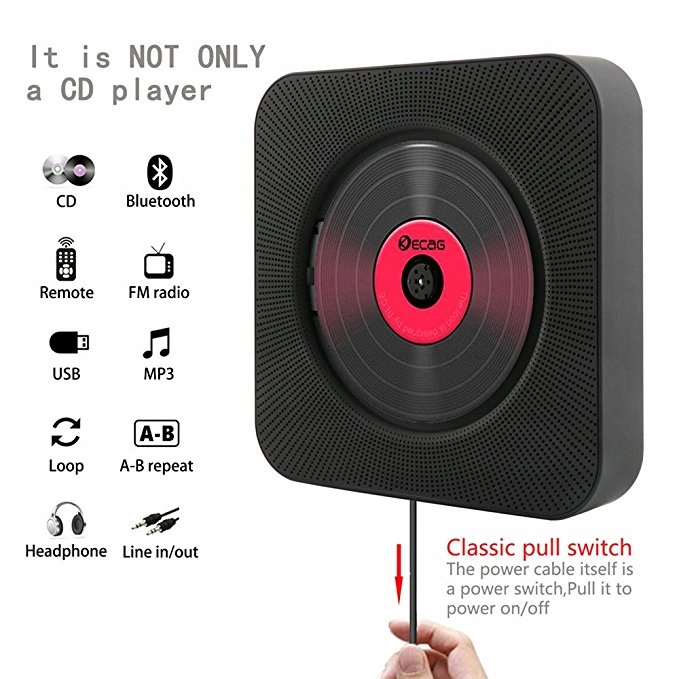 Przenośny odtwarzacz CD Radio FM Bluetooth hifi Kod producenta 8034515826864