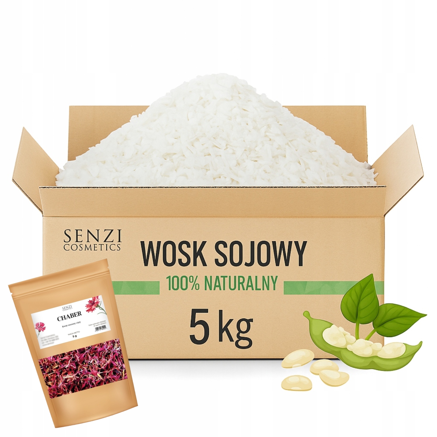 Vosk pro sójové svíčky 5 kg Vločky Chrpa Červený 5 g Bonus