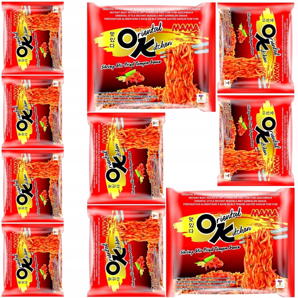 Levně 10 x Blesková polévka Těstoviny Instant Stir Fried Kreveta Tom Yum 85 g Mama