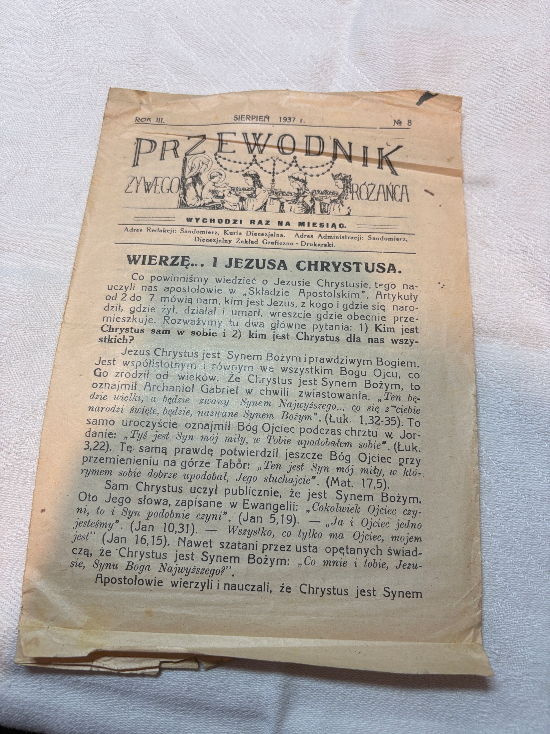 PRZEWODNIK ŻYWEGO RÓŻAŃCA 1937 SANDOMIERZ