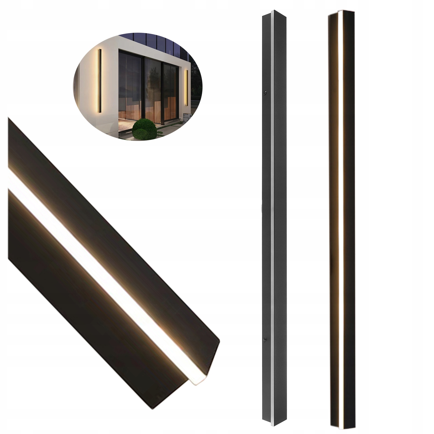 Liniowy kinkiet nowoczesny lampa ogrodowa elewacja zewnętrzna IP65 LED150cm