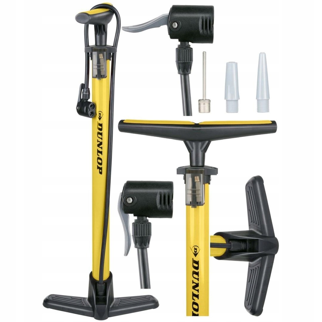 Pompka Warsztatowo Rowerowa Dunlop 174psi (12bar) Żółty