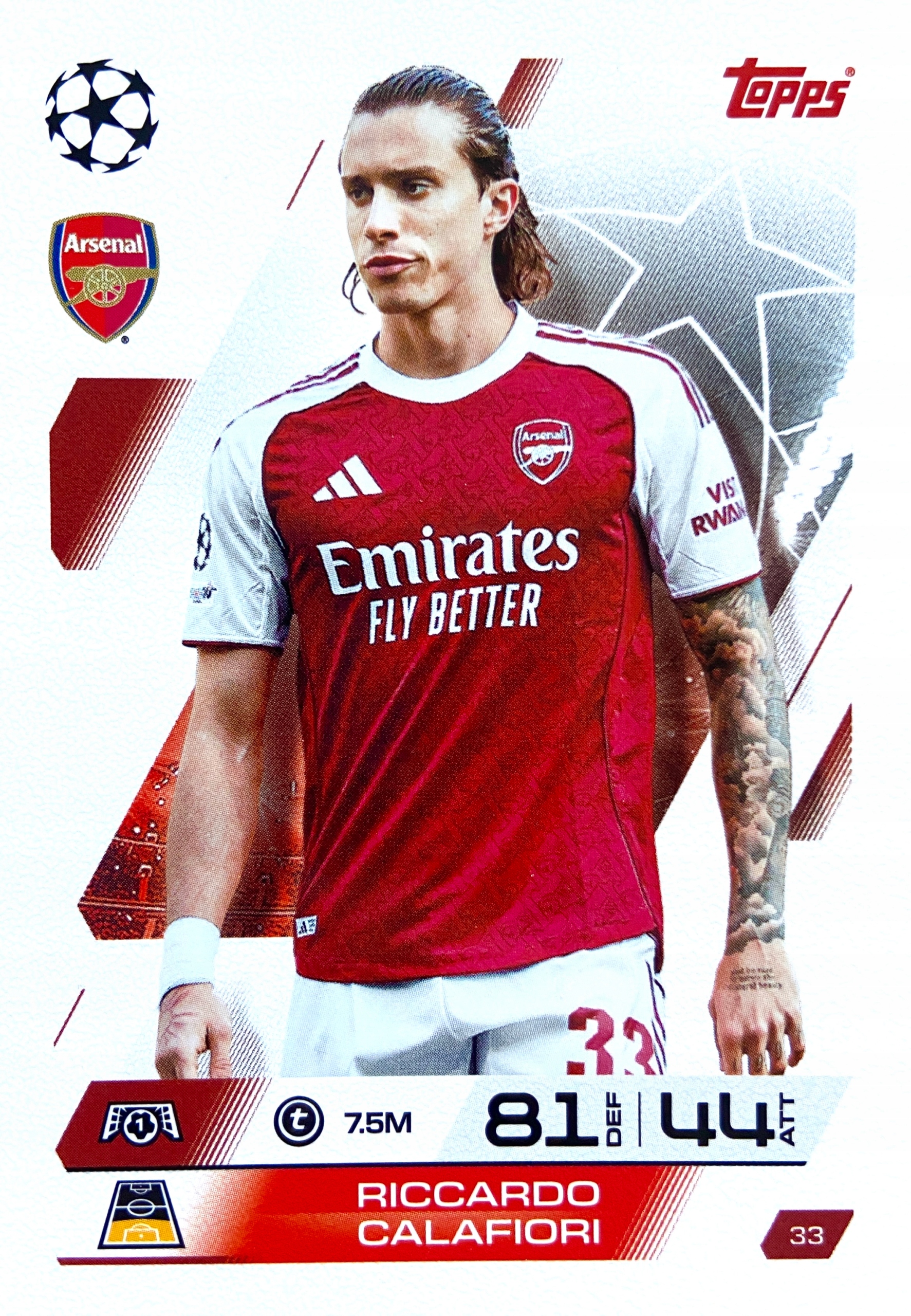 Match Attax Ucl 2025/26 2026 33 Riccardo Calafiori Arsenal Londyn
