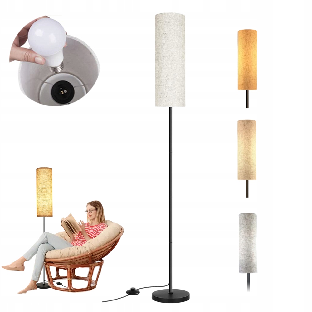 Retro Podlahová Led Lampa Vhodná 3000K-6500K Do Obývacího Pokoje Ložnice Kancelář
