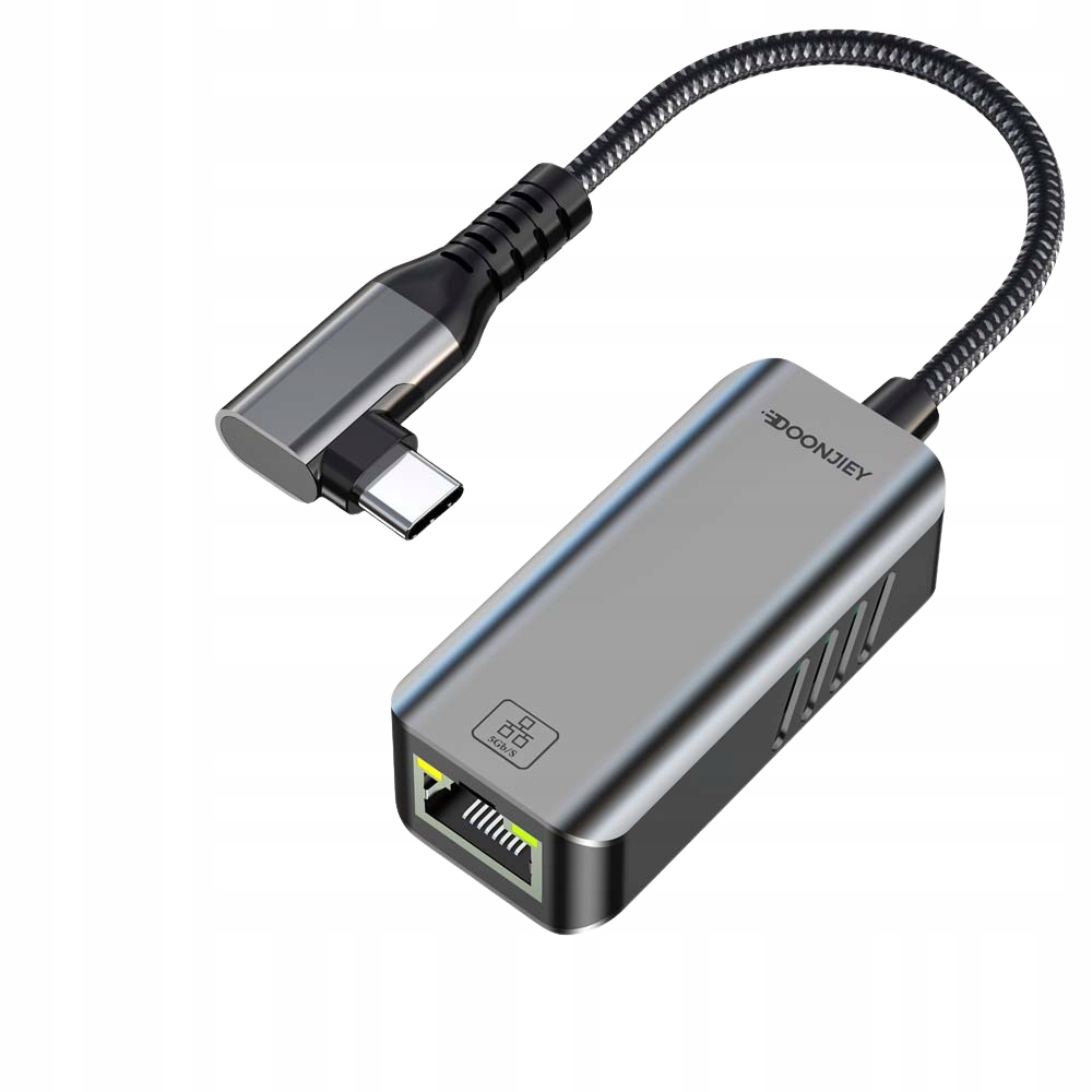 Zahnutý 5G Usb-c na RJ45 Ethernet Adaptér 5 Gbps, Síťová Karta s 90° Úhlem