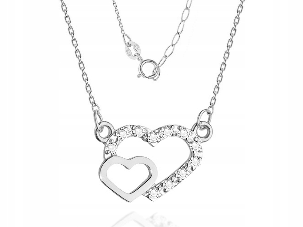 Zlatý Řetízek pr. 585 Srdce S Brilianty 0.06 ct